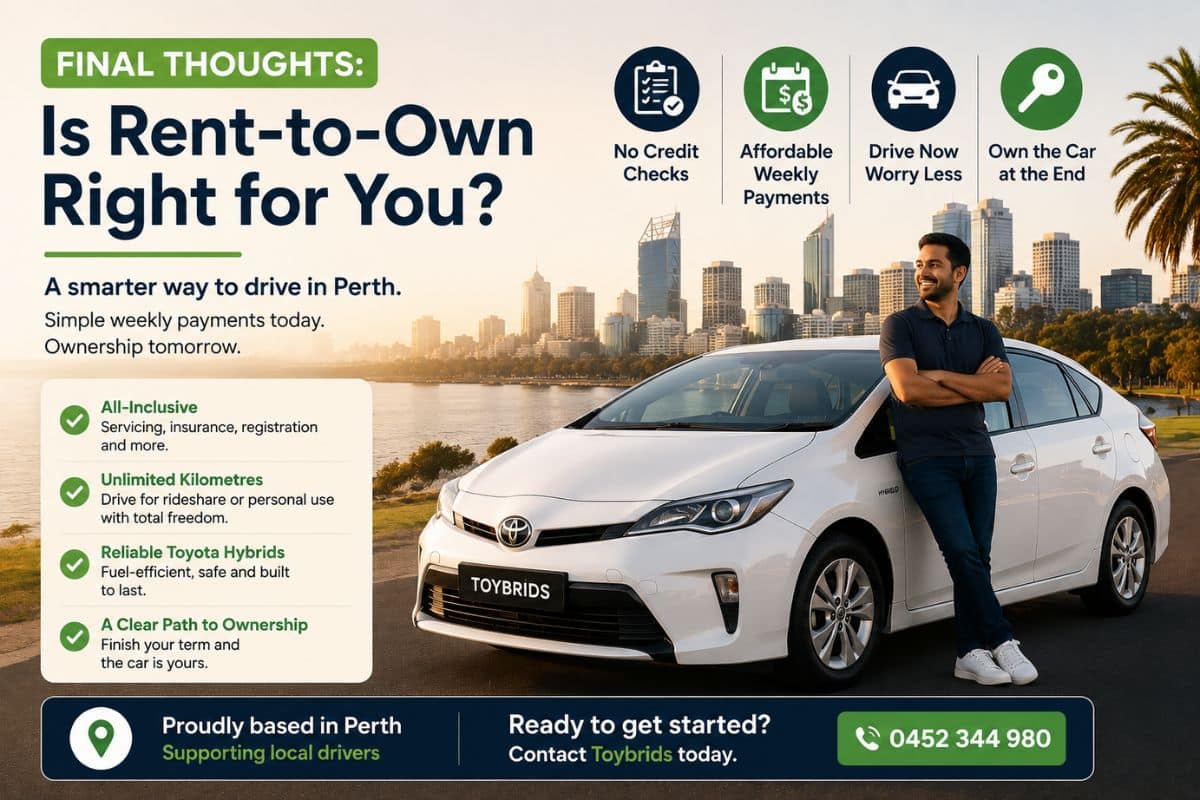 Is rent-to-own right for you? Toyota hybrid in Perth showing the path to vehicle ownership without bank finance